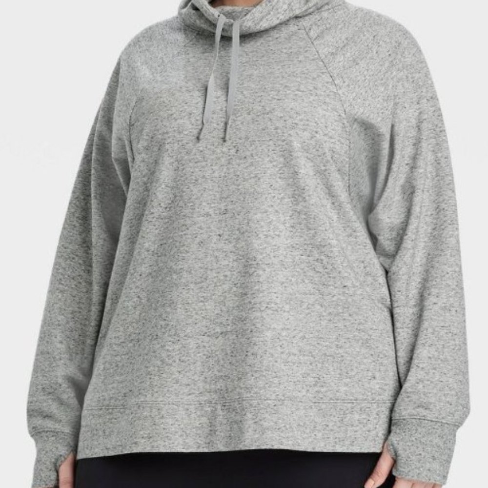 Women's French Terry Funnel Neck Tunic Sweatshirt  NWT